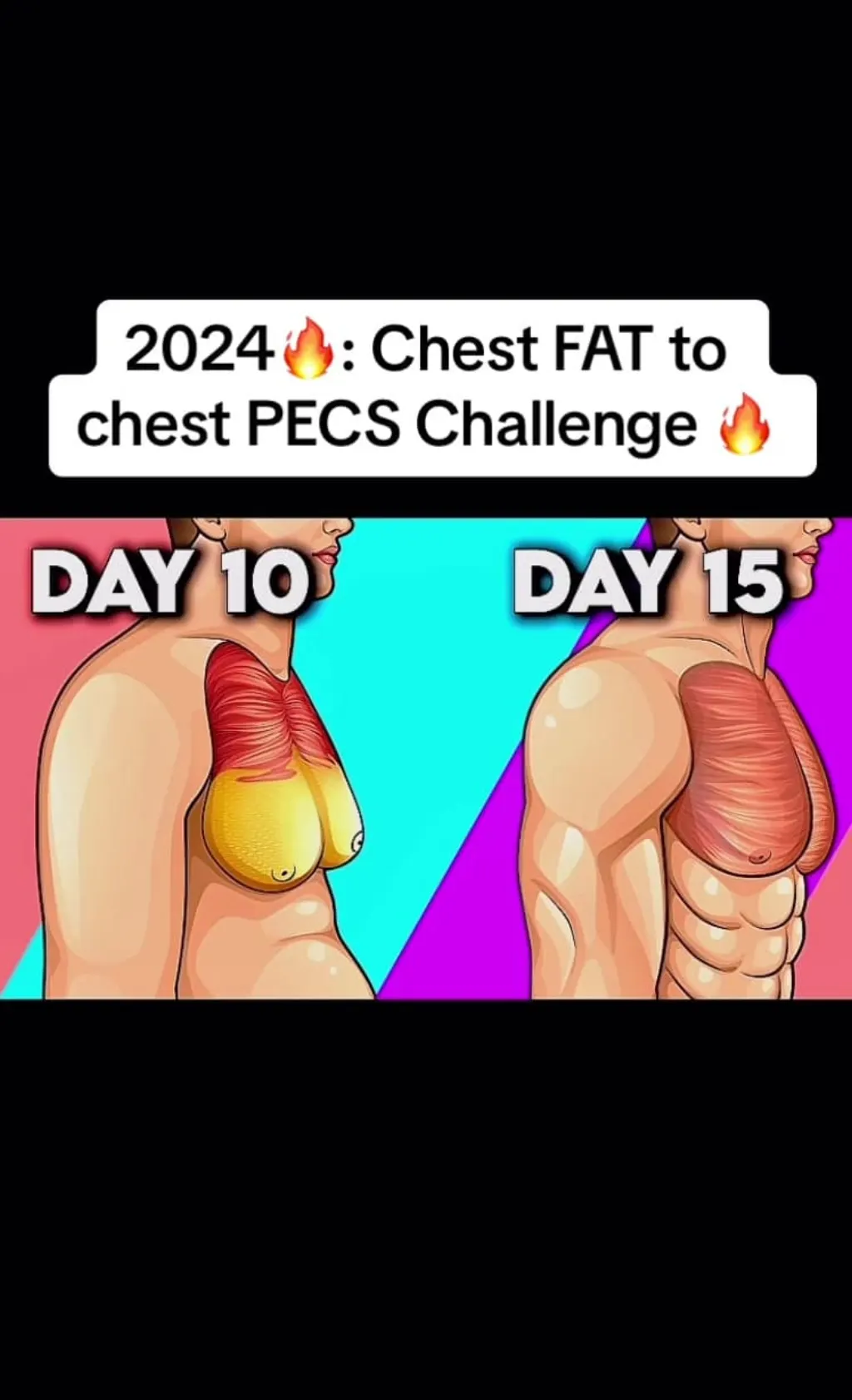 @5minutesfitnesssport 2024 : Chest Fat to chest pecs challenge