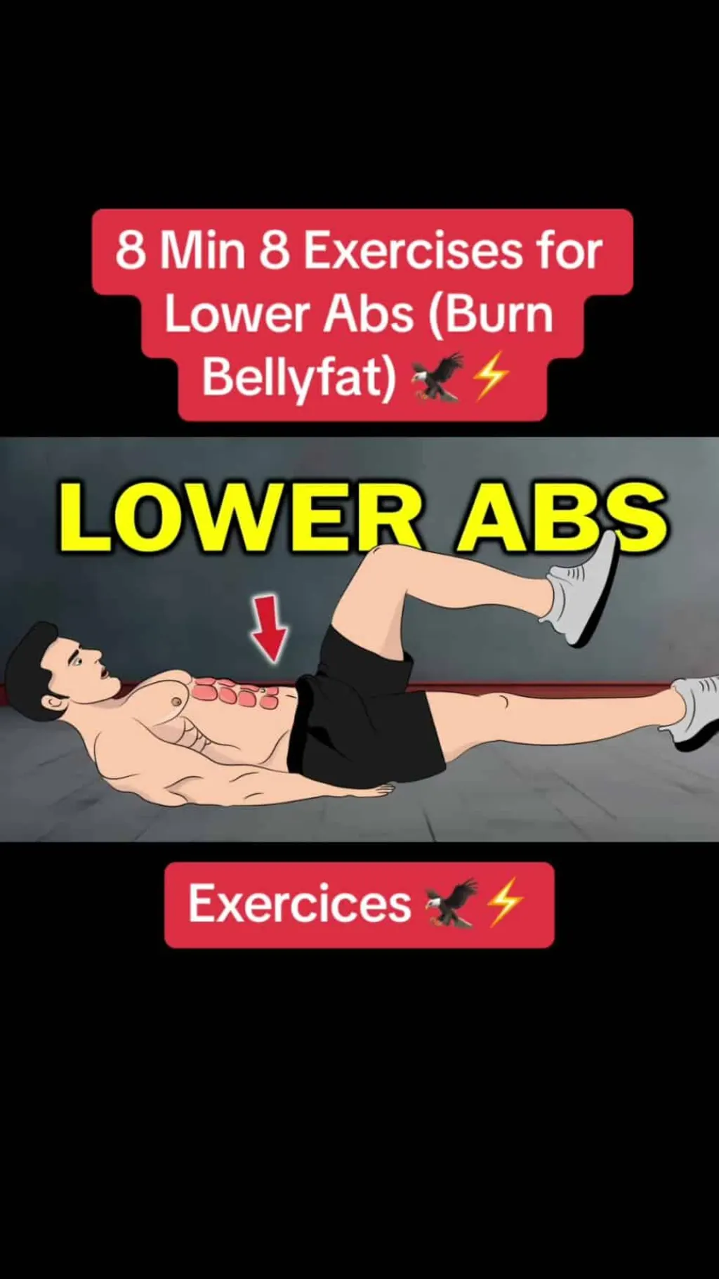 @workoutfitnesssport 8 Min 8 Exercices For Lower Abs Burn Belly Fat