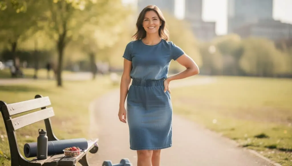 découvrez cette robe en jean bonprix, parfaite pour cacher la graisse abdominale. une pépite mode plébiscitée par les clientes avec une note de 4 sur 5, alliant confort et style.