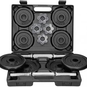 ECD Germany Ensemble d'haltères, 2x 10kg / 2x 8kg / 10kg, Matériaux