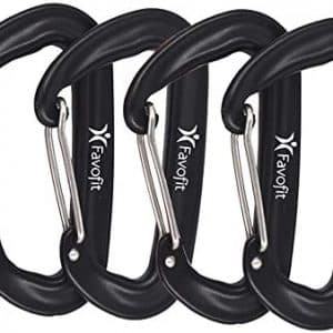 Favofit Mousquetons, Paquet de 4, 12KN (1200 kg) mousquetons Robustes