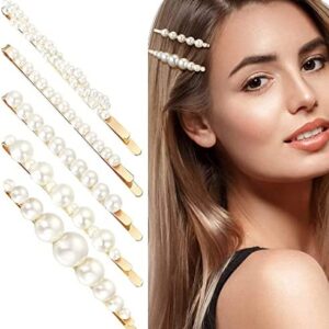 SIDQHICAC 5 Pièces Pinces à Cheveux de Perles Artificielles Épingles à