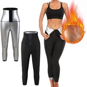 Pantalon de Sudation Femmes, Legging de Sport à Taille Haute Noir