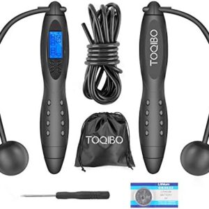 TOQIBO Corde à Sauter sans fil, Digital Corde à sauter réglable,