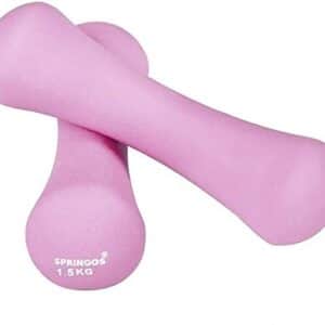 Springos Haltères courts pour femme en néoprène pour fitness 1 à 6 kg,
