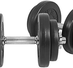 Gorilla Sports® Ensemble d´haltères Court avec revêtement en Plastique