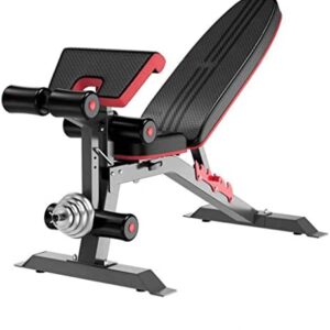 qazxsw Banc de Musculation réglable avec Roue, Banc Plat de Poids