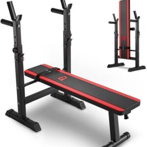 Hop-Sport Banc de Musculation HS-1080 Banc Plat avec Support