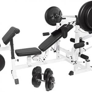 Gorilla Sports® Banc de Musculation Universal avec Set d´haltères
