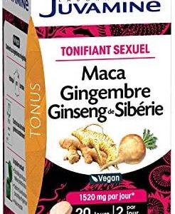 JUVAMINE - Tonifiant Sexuel - Maca Ginseng Gingembre - 40 Comprimés
