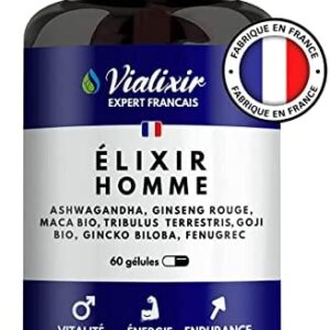 Stimulant Ultra Puissant Homme à base d'Ashwagandha, Maca Bio, Ginseng