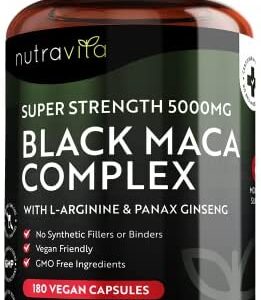 Super Haute Résistance Maca Gélules Fort Dosage 5000 mg avec Ginseng &