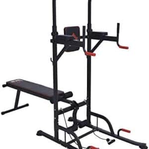 HOMCOM Station de Musculation Fitness Entrainement Complet - Barre de