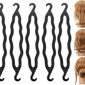 Lot de 6 bigoudis en plastique noir pour chignon - Accessoire de