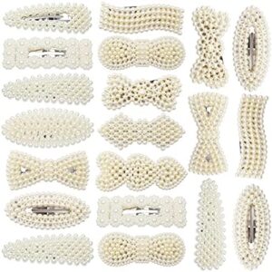 Pinces à Cheveux Perle,Saijer 20 pcs Pinces à Cheveux en Perles