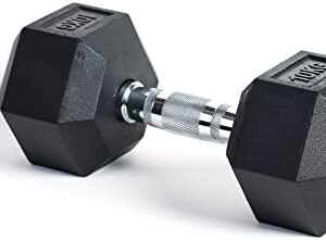 Haltères noirs Hexagonaux en fonte - Revêtement en caoutchouc - Poids