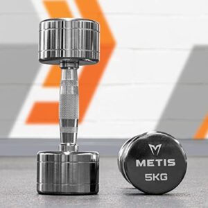 METIS Haltères en Chrome Musculation [Paire] - Paire de Poids