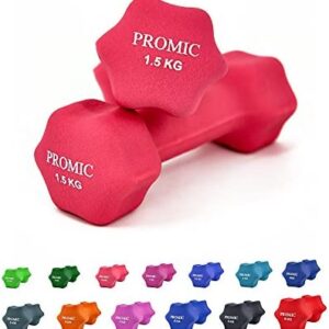 PROMIC Lot de 2 0.5kg-10kg haltères avec revêtement en Neoprene,