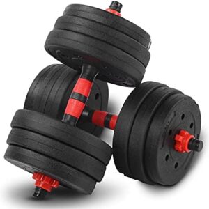 Zerone Haltères de Fitness Innovant 2 en 1, 20kg,30kg,50kg Ensemble