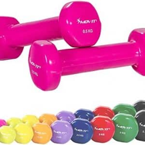 Movit® Set de 2 haltères en Vinyle de 2x0,5kg à 2x5,0kg