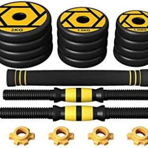 XWF Haltère Haltères Set haltère Poids réglable Gym Barbell Caoutchouc