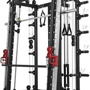 Gorilla Sports Smith Machine Machine avec Power Rack, Multi Station et