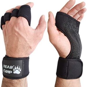 Bear Grip Gants d'entraînement ouverts pour crossfit, musculation,