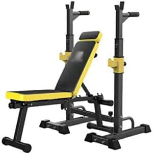 FMOPQ Petit Banc de Musculation avec haltères, abdominaux, Banc de