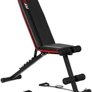 FITFIU Fitness BM-30 Banc Abdominal pliable réglable avec 2 cordes