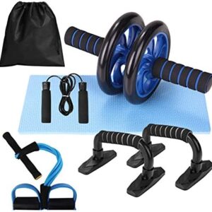 Lixada Appareils de Fitness, Roue Abdominale, Poignée de Pompe, Corde