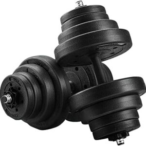 SONGMICS haltères Lot de 2 Courts Revêtement Plastique 20 kg, 30kg,