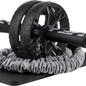 Generic Roue abdominale à 2 roues avec tapis rembourré et cordon de