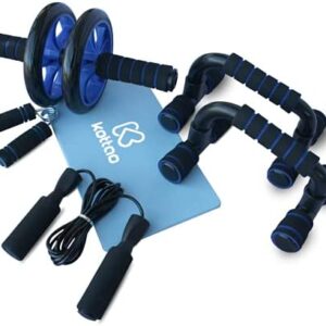 KOTTAO Kit Roue Abdominale, AB Roller (5-in-1) Poignée de Pompe -