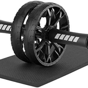 Ryaco Rouleaux abdominaux Abdominaux à Double Roue avec genouillère en