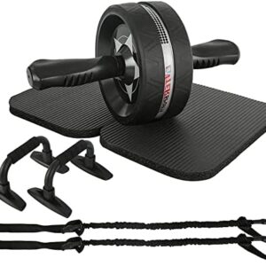 EnterSports Roue abdominale 6 en 1 avec bande de fitness, pompes,