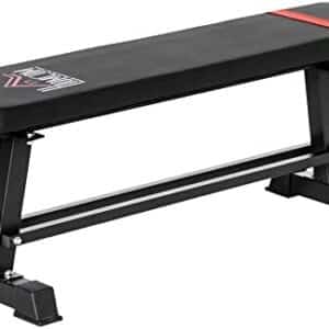 HOMCOM Banc Plat de Musculation Fitness avec Rack de Rangement