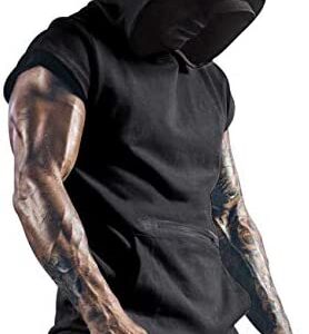 T-shirt à capuche sans manches pour homme avec poches, parfait pour le