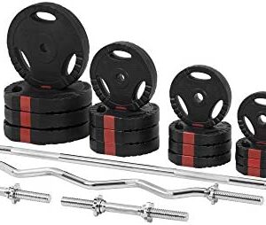 Gorilla Sports Set d'haltères 97,5 Kg (disques Plastique à poignées +